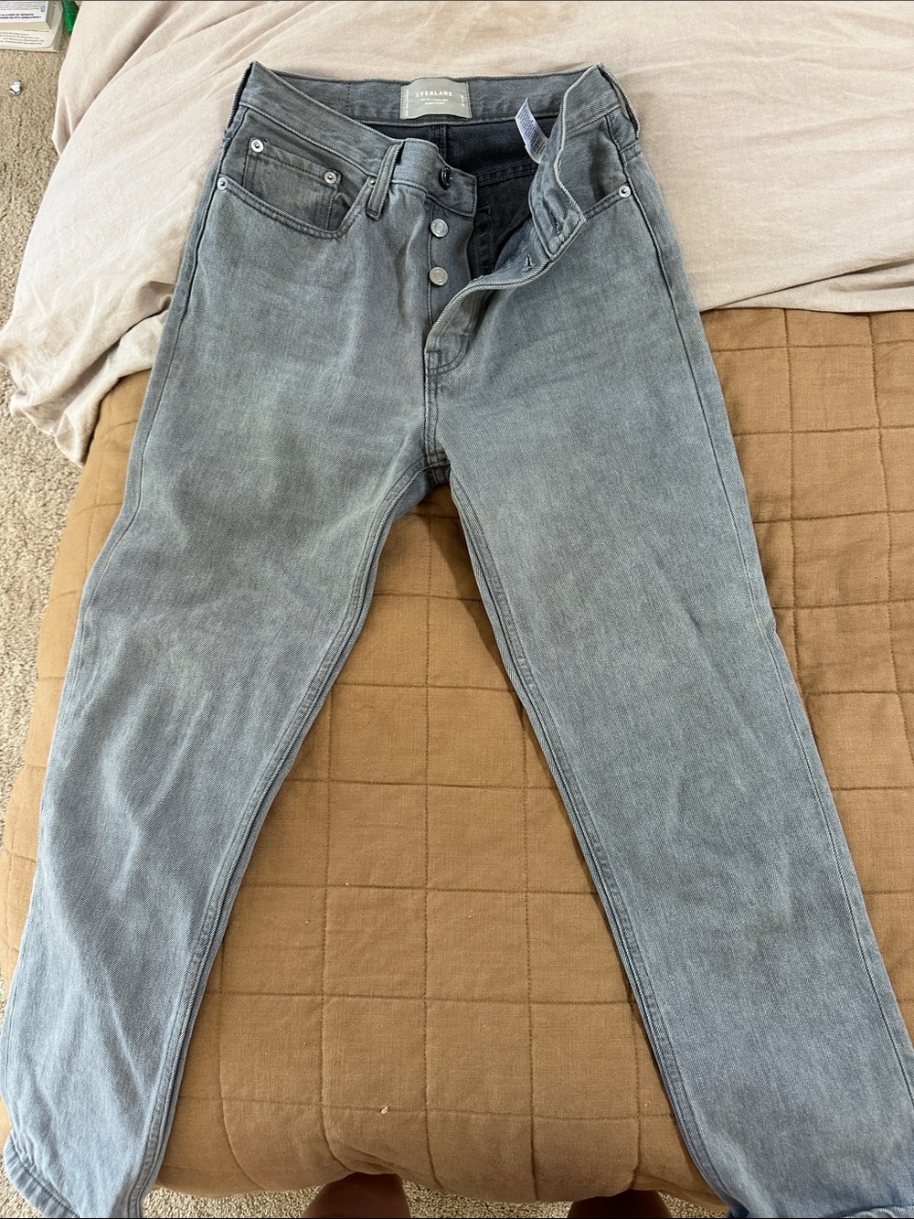 Everlane women’s Relaxed Jeans in Dark Gray “The 90’s Cheeky Jean” - Picture 3 of 7